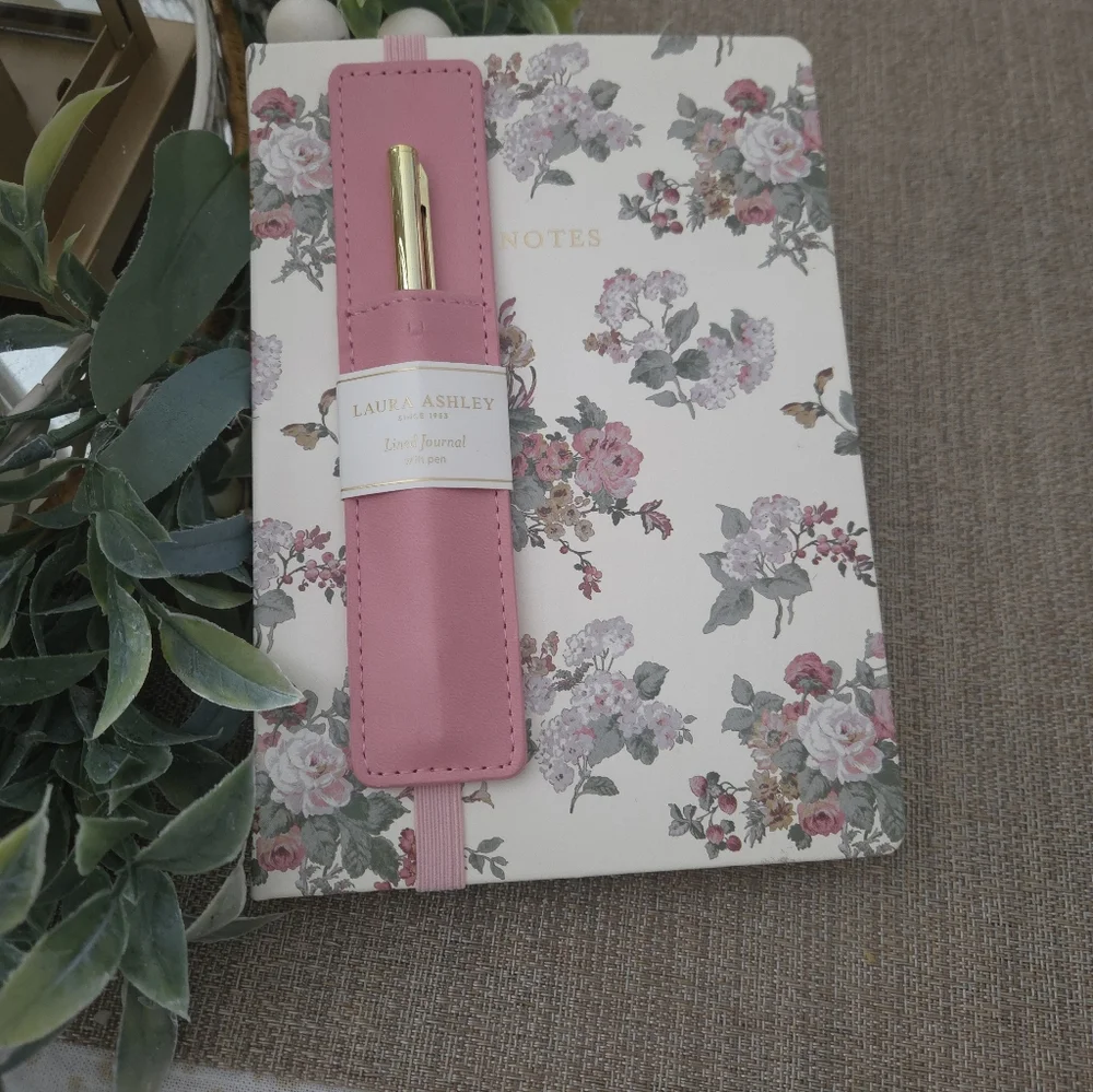 Laura Ashley Floral Journal with Pink Holder & Pen